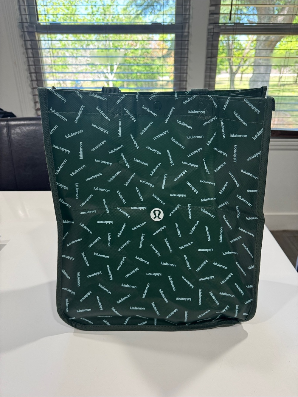 lululemon athletica Black Logo Pattern Messenger Tote